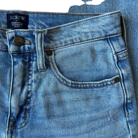 WOMEN'S J.CREW ESSENTIAL STRAIGHT LEG JEANS  #BF852 LIGHT WASH ALL-DAY STRECH - Picture 6 of 16